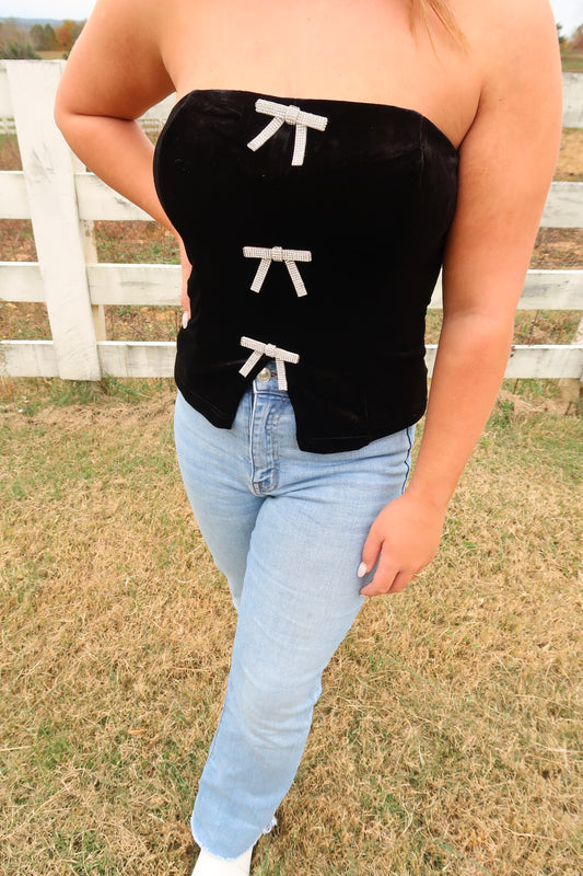 Christmas Holiday Velvet Tube Top